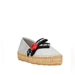 LOVE MOSCHINO
Espadrilles Size 36 (5.5) Red Silver Glitter